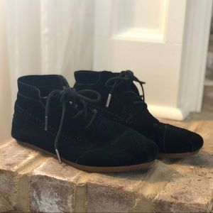 TOMS suede and leather moccasin